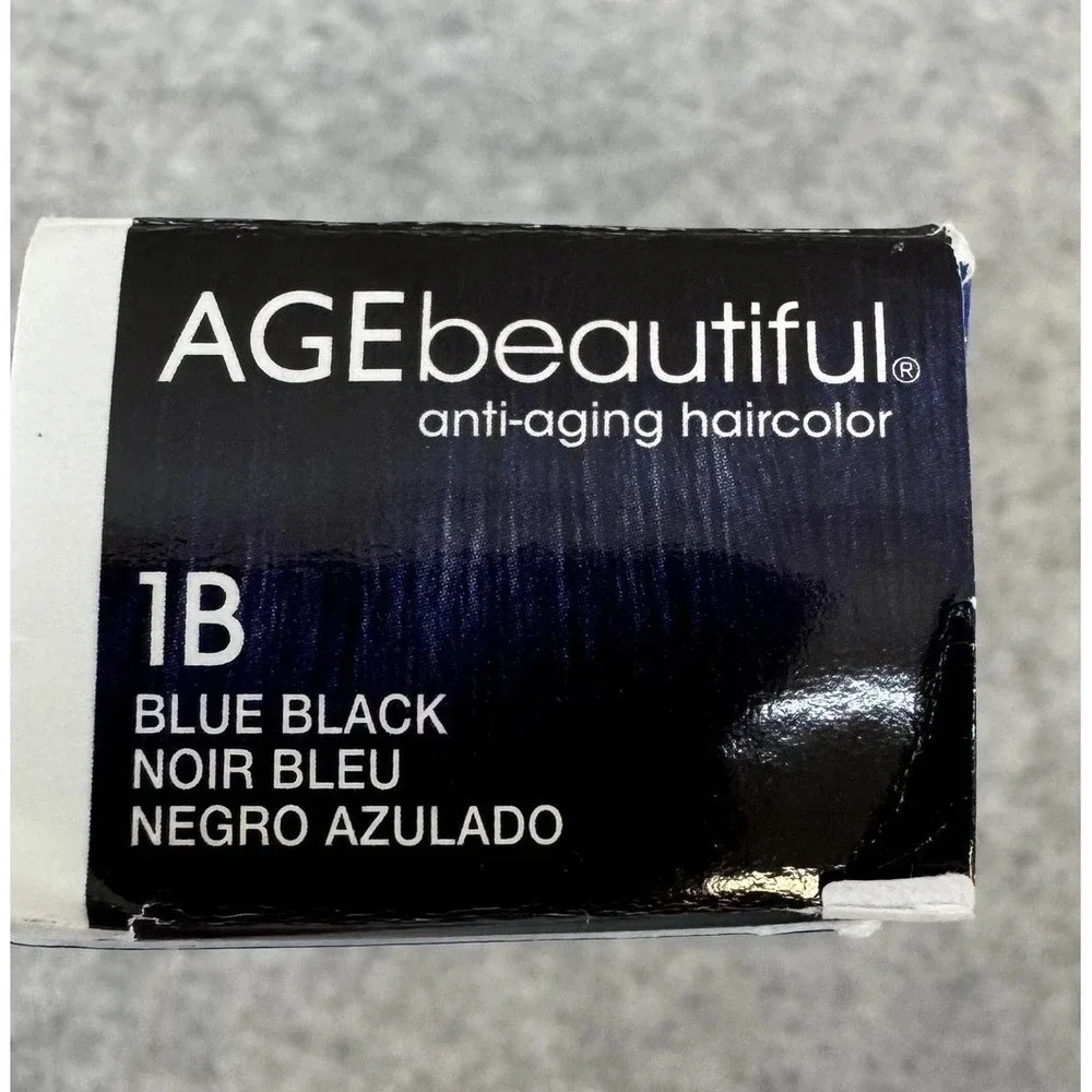 AGEbeautiful Permanent Hair Color 1B Blue Black 2.1oz Biotin Anti-Aging Salon Dy
